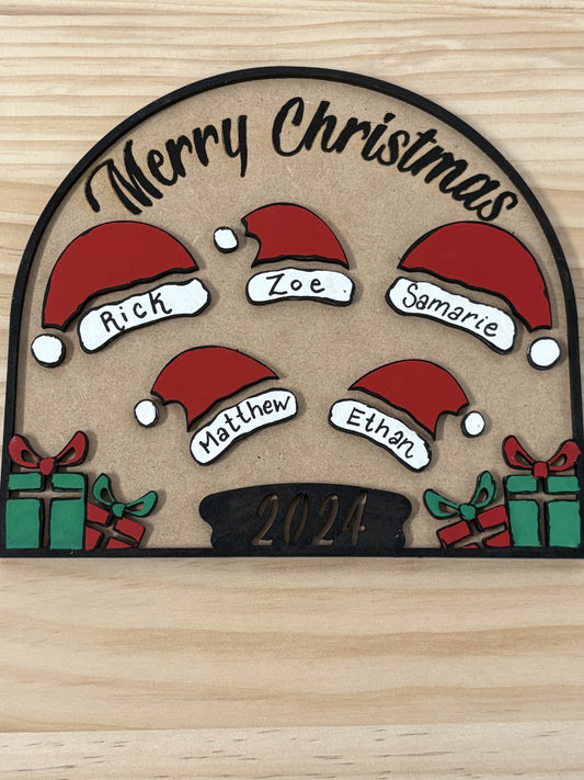 Personalized Santa Hat Sign